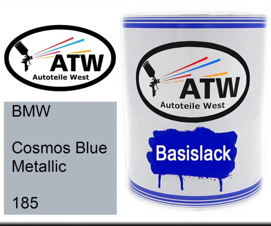 BMW, Cosmos Blue Metallic, 185: 1L Lackdose, von ATW Autoteile West.